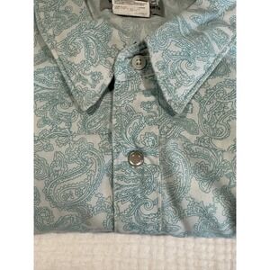 Wrangler Wrancher Mens‎ 3X Paisley Print Short Sleeve Button Up Western Shirt